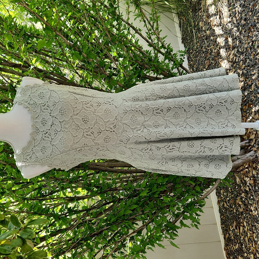 Altar'd State Green Sleeveless Lace Dress M
